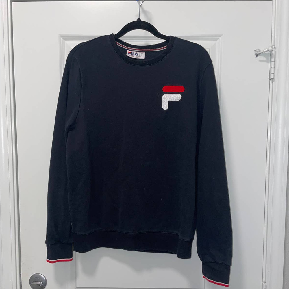 Vintage Blue FILA Pullover Sweater "BIG F" Logo